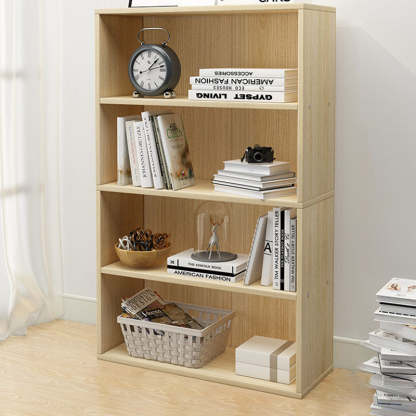 Minimalist Rectangular Wood Bookshelf 2-5 Tier