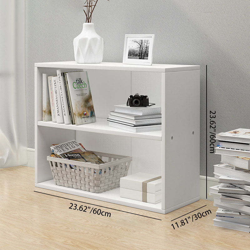 Minimalist Rectangular Wood Bookshelf 2-5 Tier — 3 / White