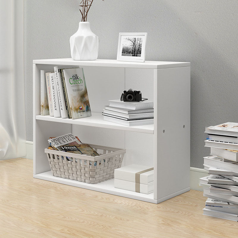 Minimalist Rectangular Wood Bookshelf 2-5 Tier — 4 / White Oak Color