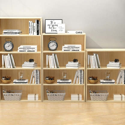 Minimalist Rectangular Wood Bookshelf 2-5 Tier