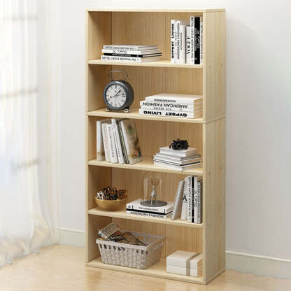 Minimalist Rectangular Wood Bookshelf 2-5 Tier — 2 / White