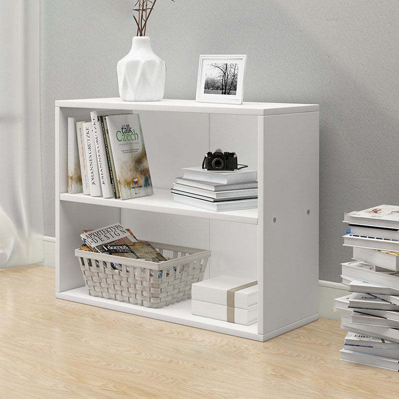 Minimalist Rectangular Wood Bookshelf 2-5 Tier — 4 / White Oak Color