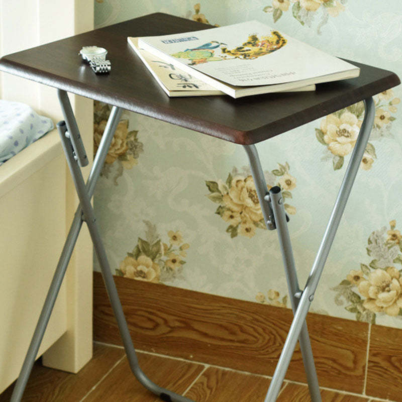 Minimalist Foldable Density Steel Side Table — Marble Black