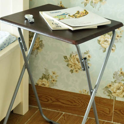 Minimalist Foldable Density Steel Side Table — Marble Black
