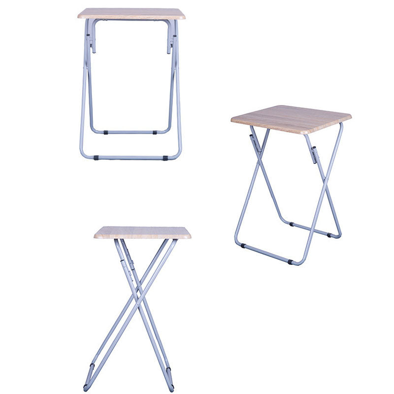 Minimalist Foldable Density Steel Side Table — Marble White