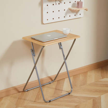 Minimalist Foldable Density Steel Side Table — Black