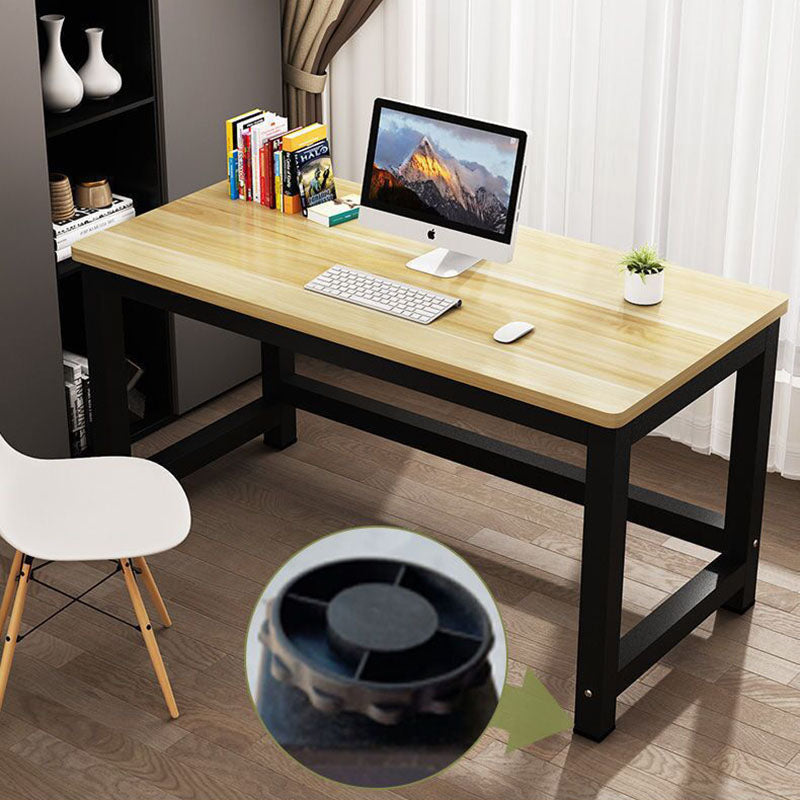 Minimalist Grain Plate Steel Desk — White Board + Black Leg
