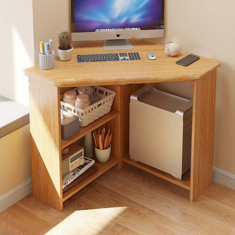 Oak wood desk triangle desks — 27" L x 26.5" W x 29" H