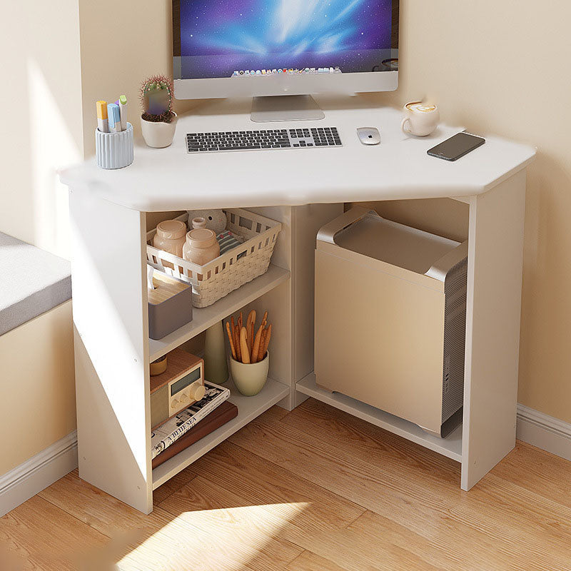 Minimalist Triangle Curved Desk — White