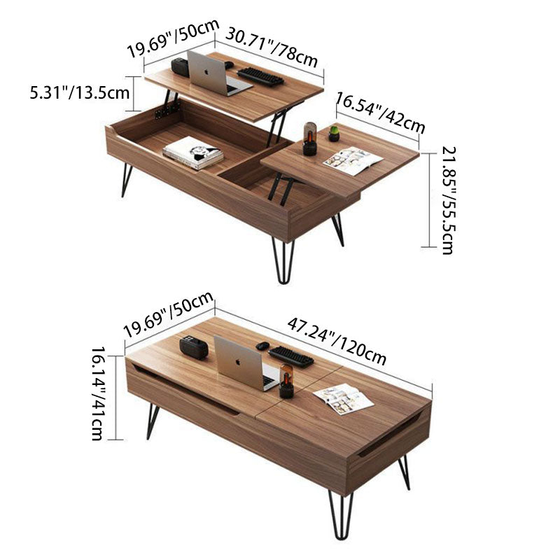 Liftable Wood Storage Coffee Table