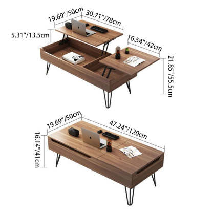 Liftable Wood Storage Coffee Table