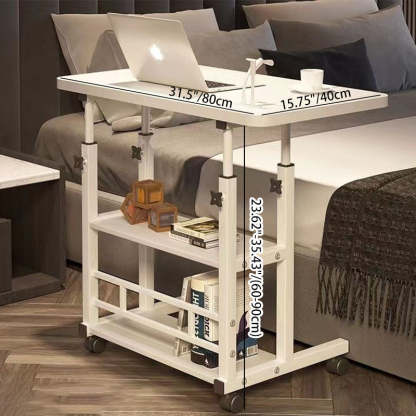 Scandinavian Movable Liftable Steel End Table — Walnut Color