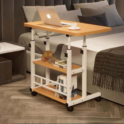 Scandinavian Movable Liftable Steel End Table — Black