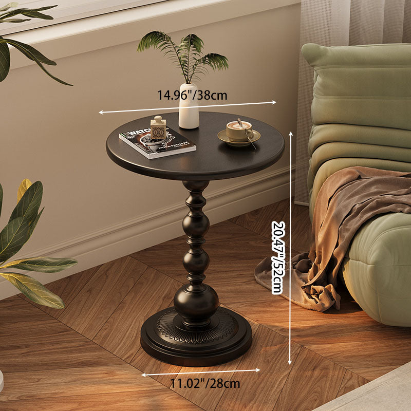 Vintage Cylinder Iron End Table — White