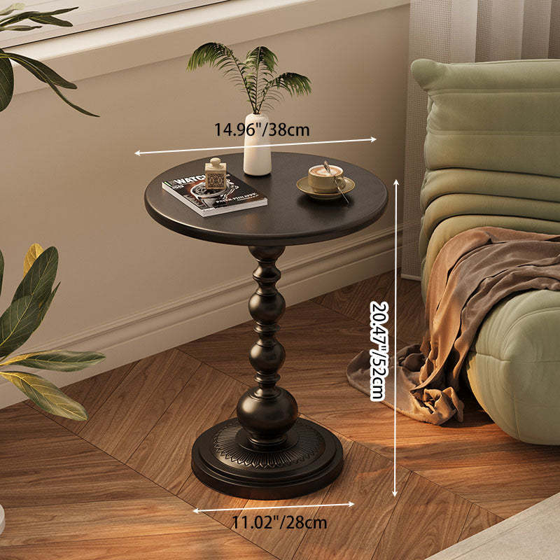 Vintage Cylinder Iron End Table — White