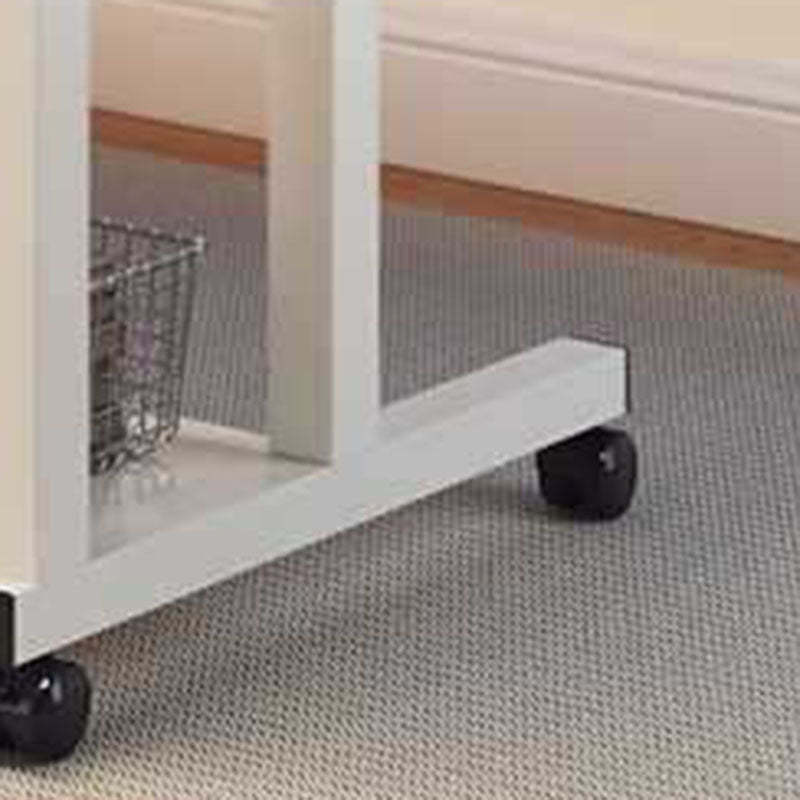 Scandinavian Movable Lift-Top Rectangular End Table 2-Tier — Black Board + White Frame