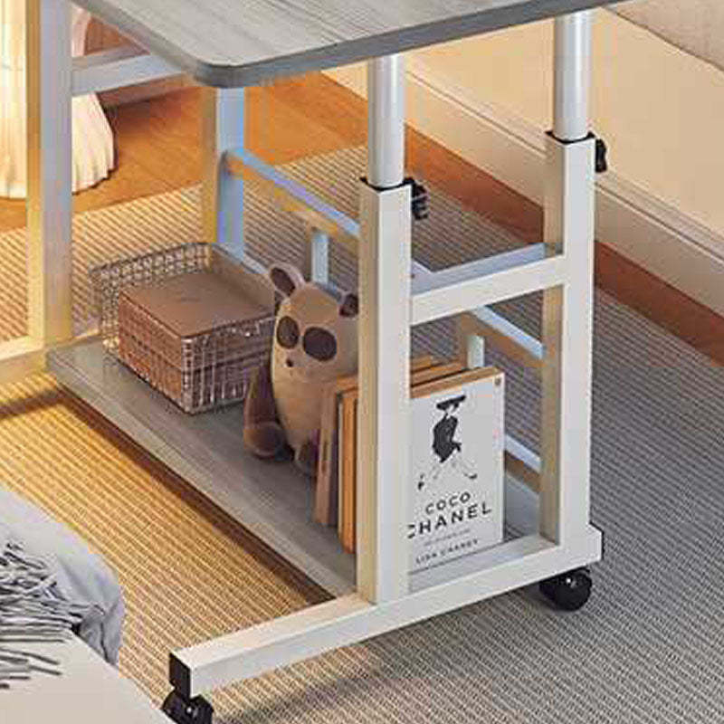 Scandinavian Movable Lift-Top Rectangular End Table 2-Tier