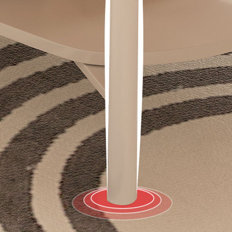 Minimalist Cream Oval Steel Engineered Wood Coffee Table