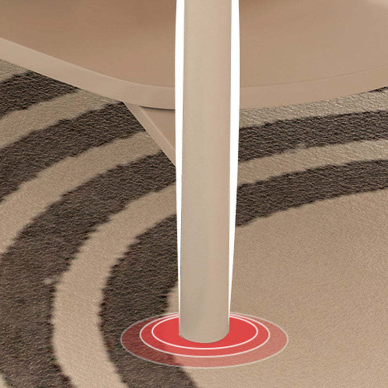 Minimalist Cream Oval Steel Engineered Wood Coffee Table