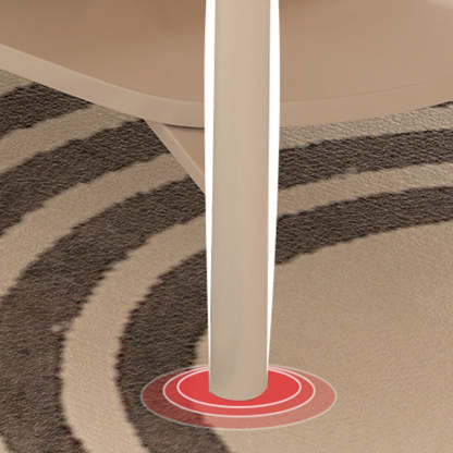 Minimalist Cream Oval Steel Engineered Wood Coffee Table