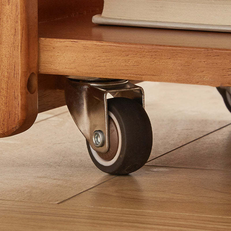 Rustic Wood Glass 2-Tier Side Table