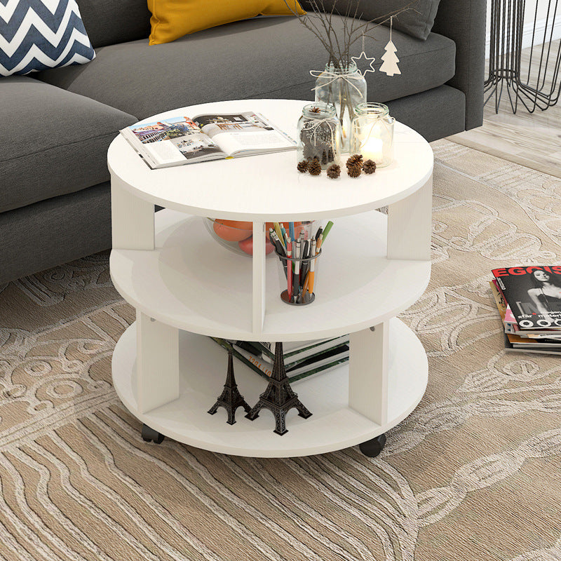 Scandinavian Column Density 3-Tier Side Table — White