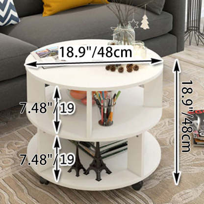 Scandinavian Column Density 3-Tier Side Table — Original Wood Color