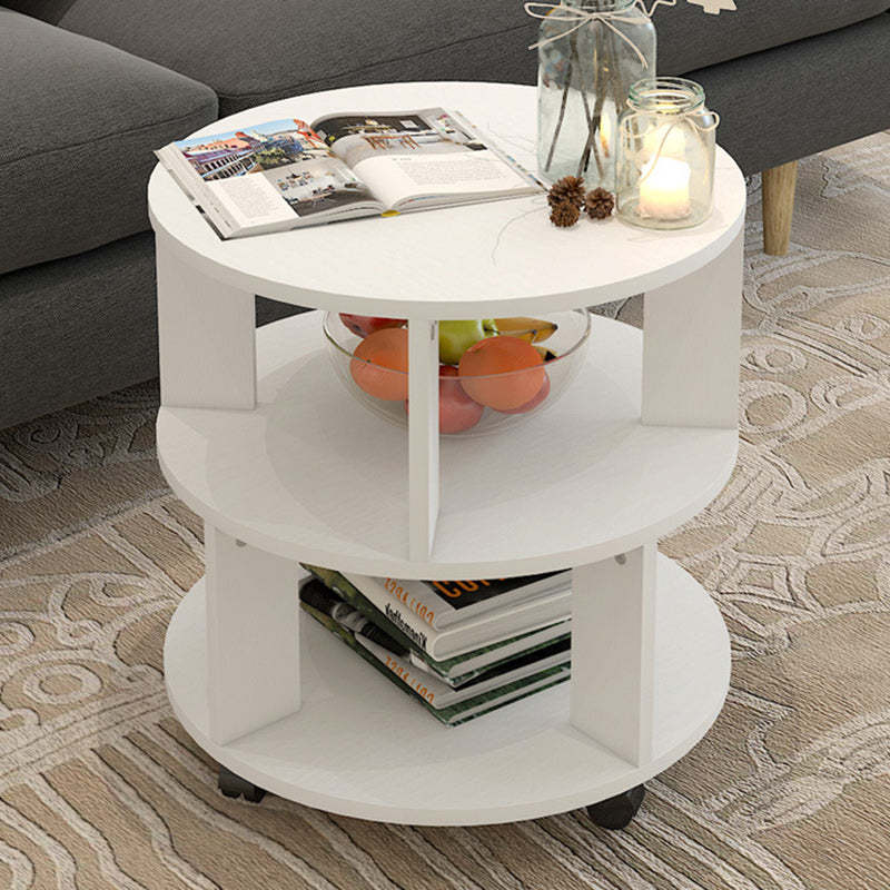 Scandinavian Column Density 3-Tier Side Table — Original Wood Color