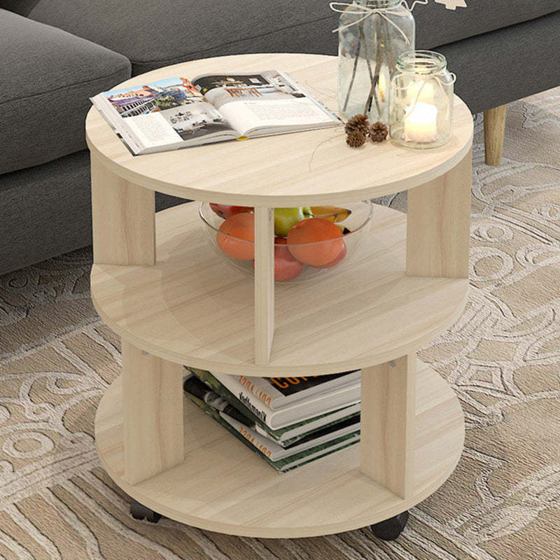 Scandinavian Column Density 3-Tier Side Table — White