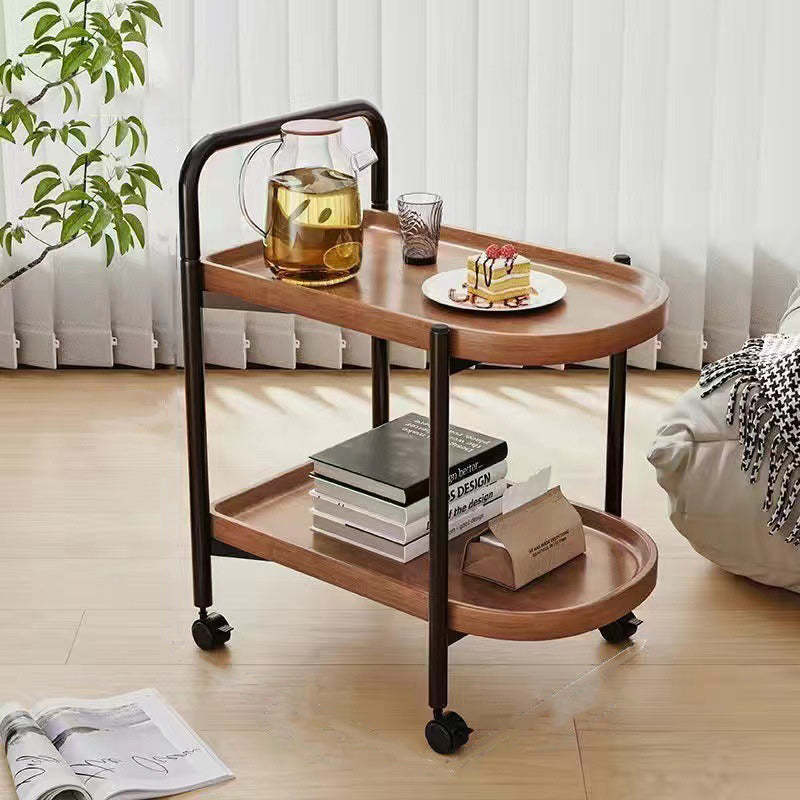 Scandinavian Metal Sector Removable Round End Table 2-Tier
