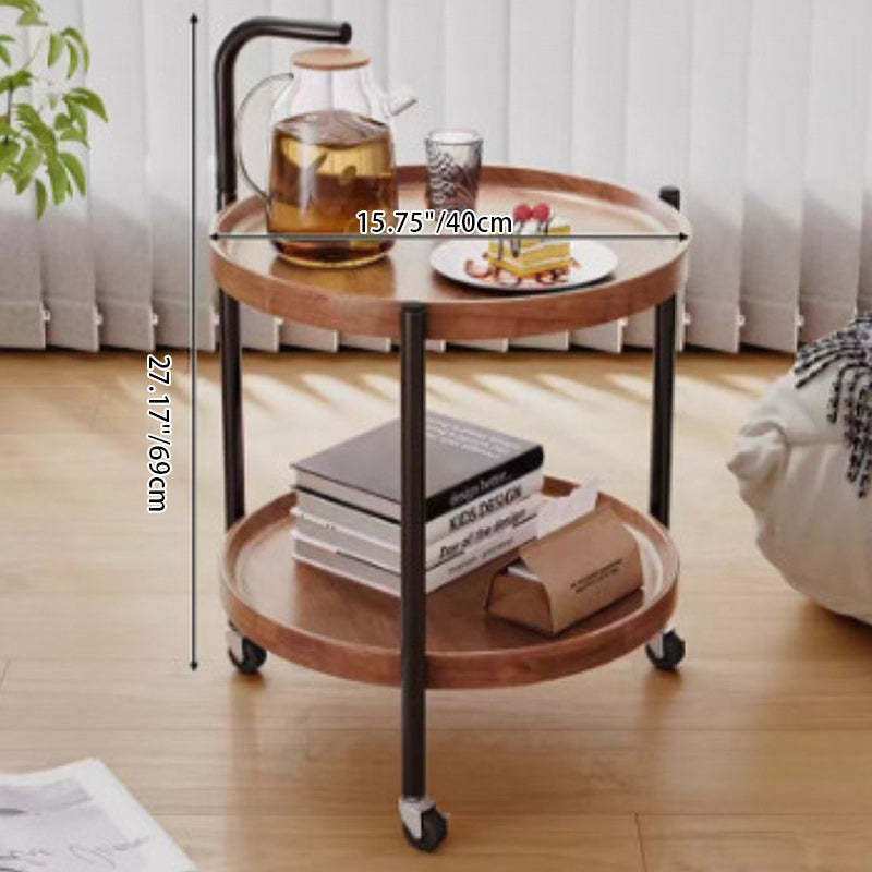 Scandinavian Metal Sector Removable Round End Table 2-Tier — Sector / White