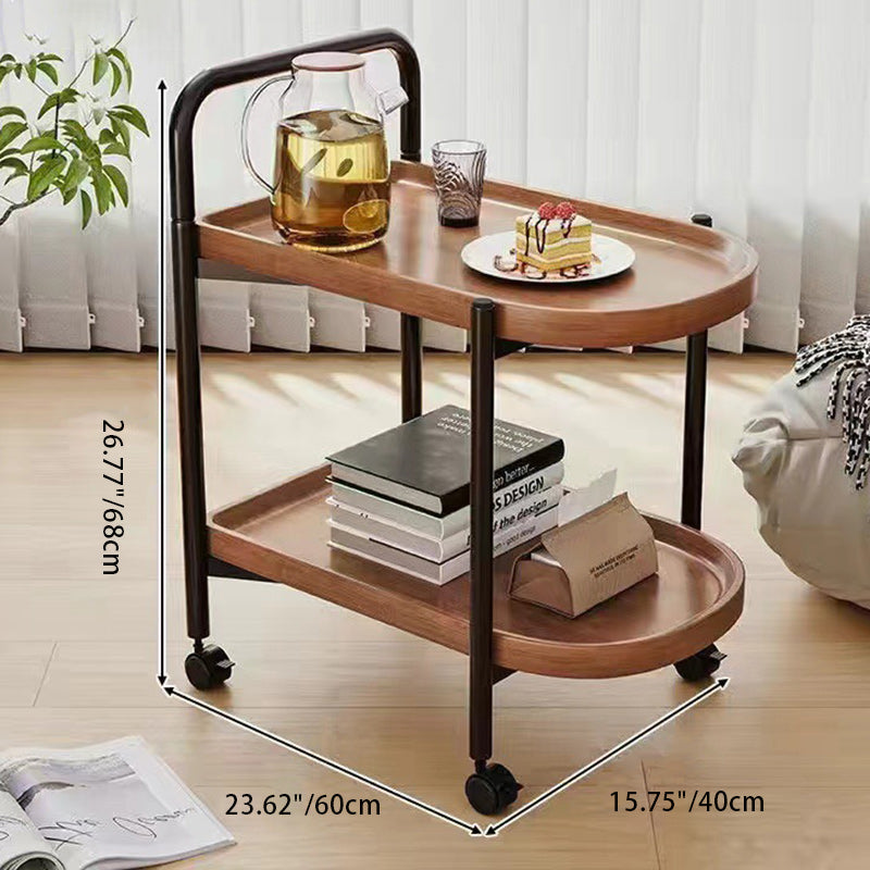 Scandinavian Metal Sector Removable Round End Table 2-Tier — Sector / Gray