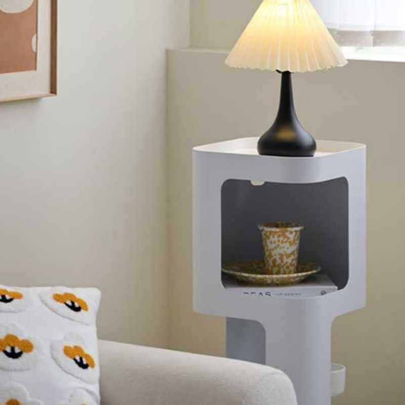 Scandinavian Cream Carbon Steel Side Table 3-Tier