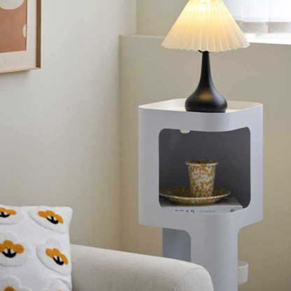 Scandinavian Cream Carbon Steel Side Table 3-Tier