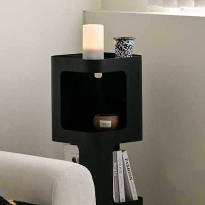 Scandinavian Cream Carbon Steel Side Table 3-Tier
