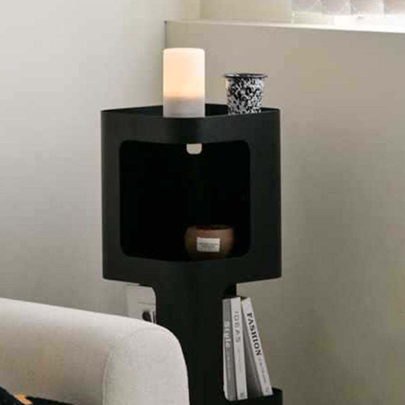Scandinavian Cream Carbon Steel Side Table 3-Tier