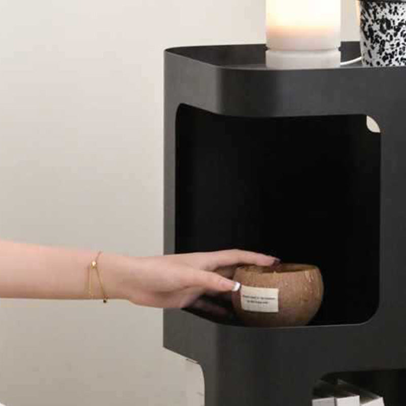 Scandinavian Cream Carbon Steel Side Table 3-Tier