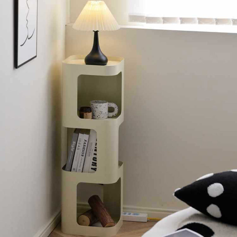 Scandinavian Cream Carbon Steel Side Table 3-Tier — Milky Yellow
