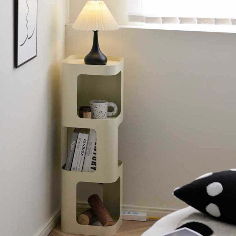 Scandinavian Cream Carbon Steel Side Table 3-Tier — Milky Yellow
