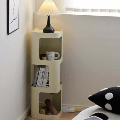 Scandinavian Cream Carbon Steel Side Table 3-Tier — Milky Yellow