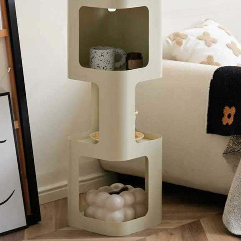 Scandinavian Cream Carbon Steel Side Table 3-Tier