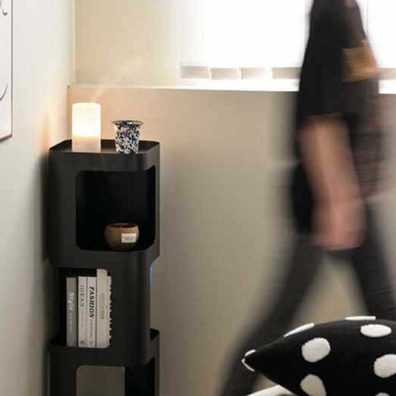 Scandinavian Cream Carbon Steel Side Table 3-Tier