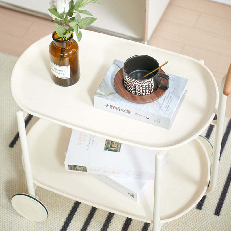 Scandinavian Oval Steel End Table