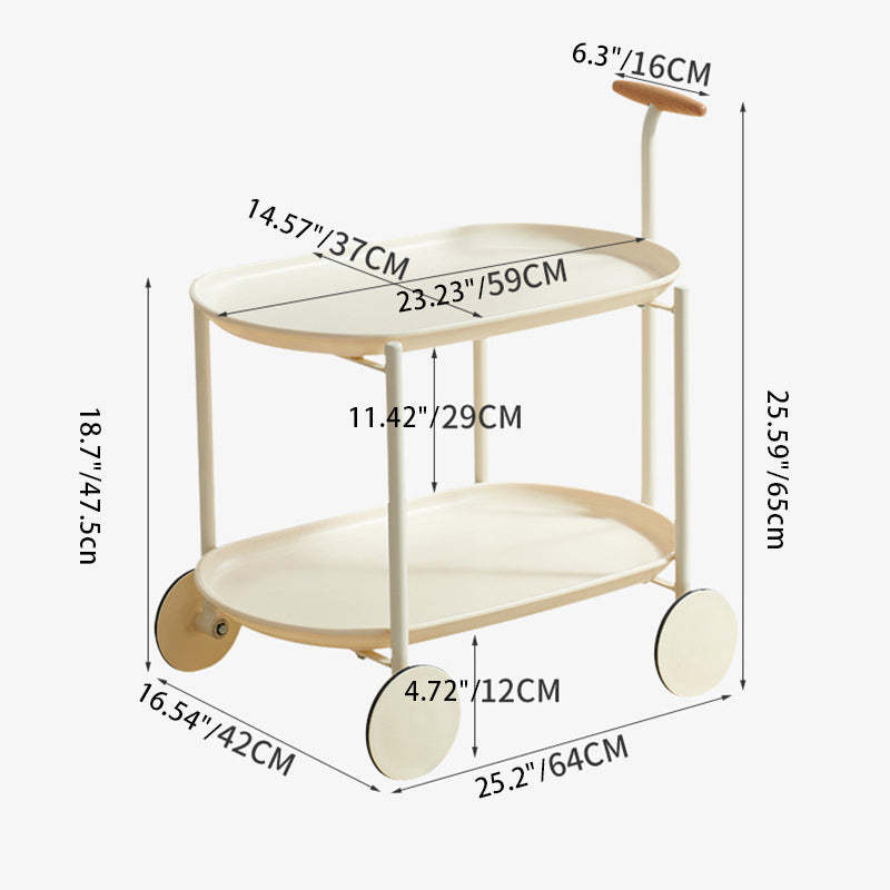 Scandinavian Oval Steel End Table