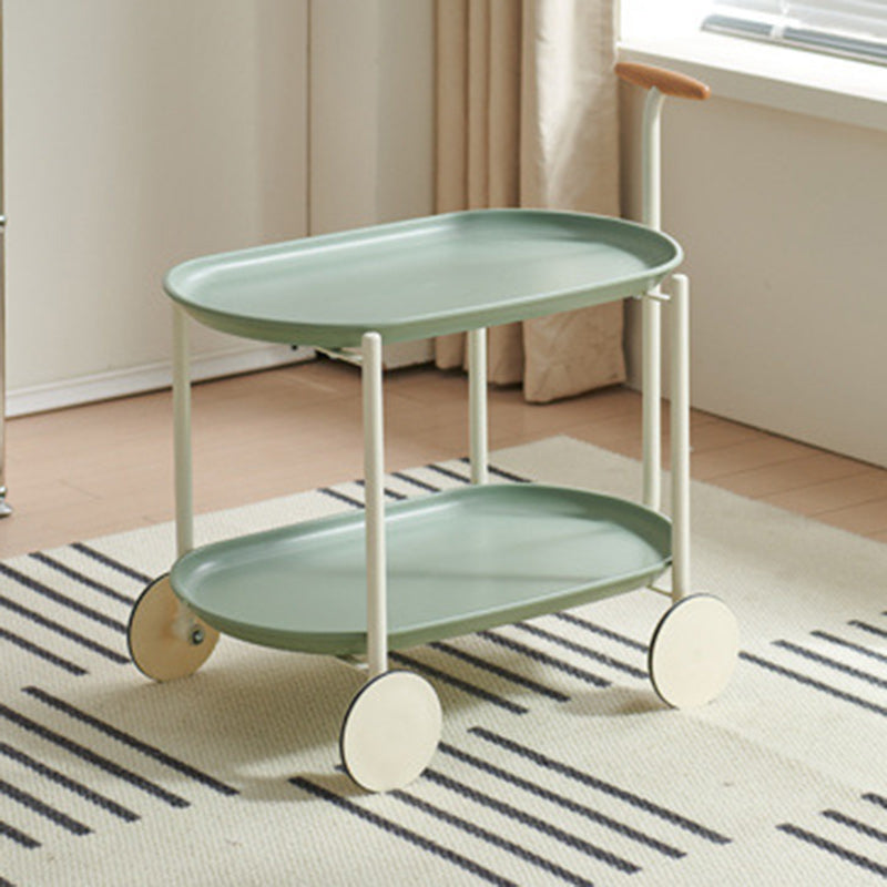 Scandinavian Oval Steel End Table — Green