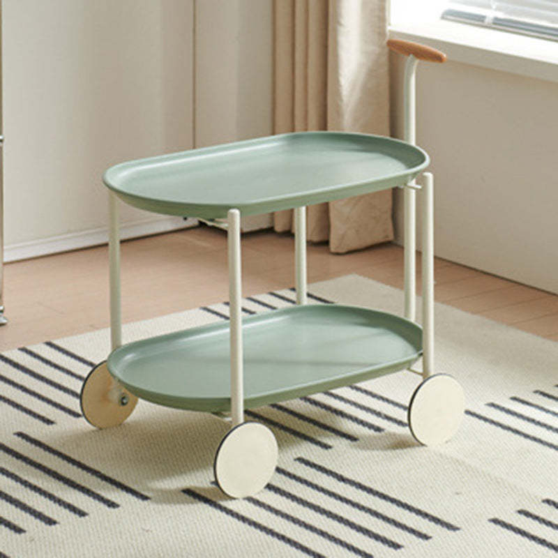 Scandinavian Oval Steel End Table — Green