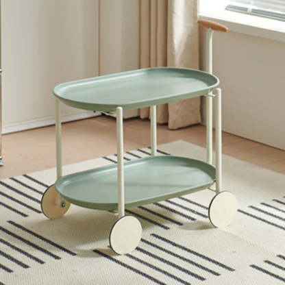 Scandinavian Oval Steel End Table — Green