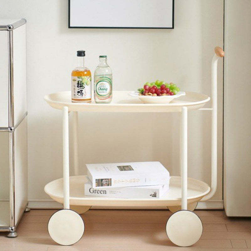 Scandinavian Oval Steel End Table