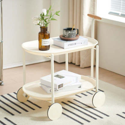 Scandinavian Oval Steel End Table
