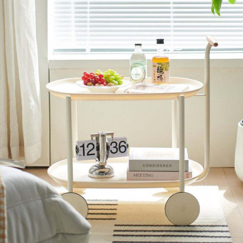 Scandinavian Oval Steel End Table